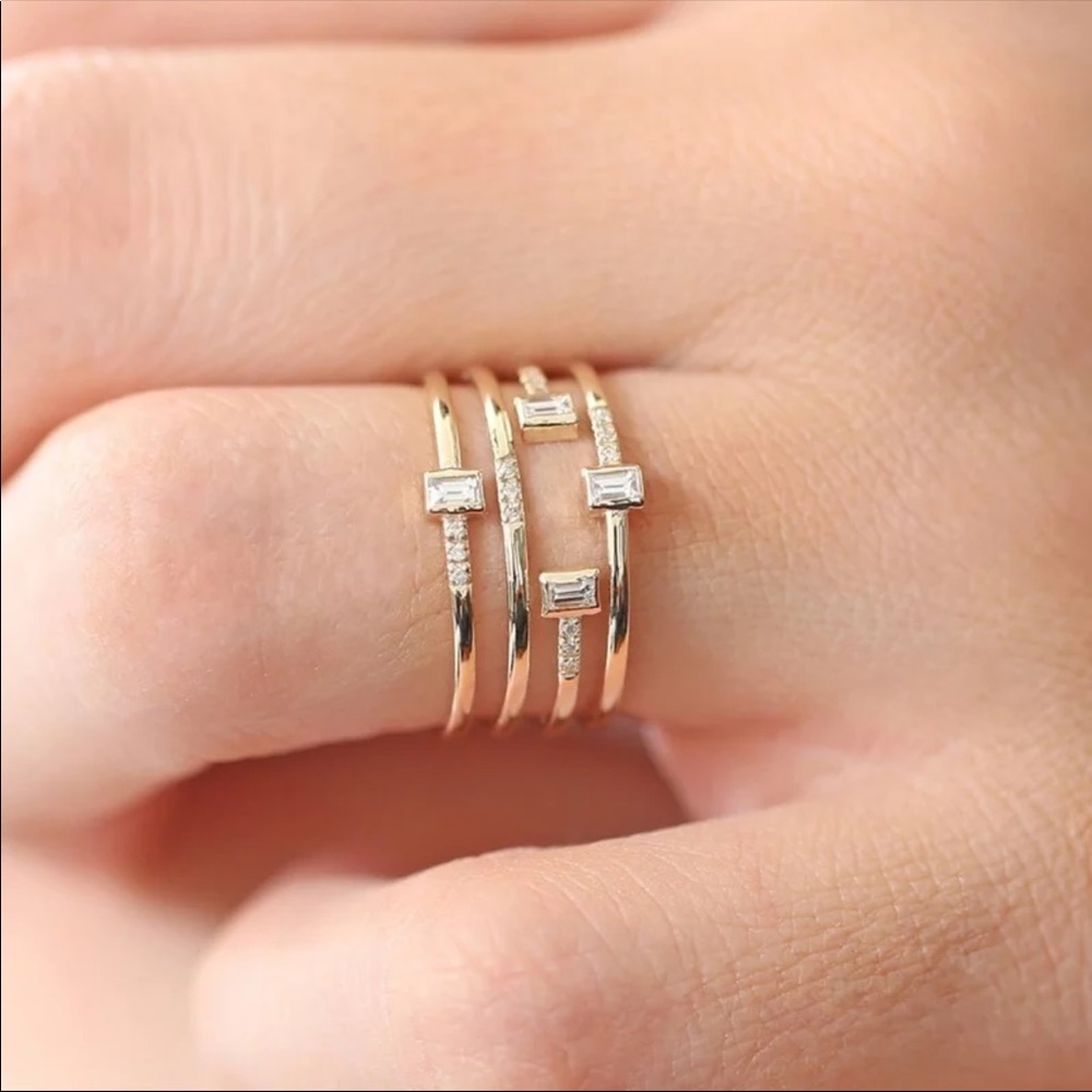 *NEW*18K Rose Gold Plated Gorgeous Diamond Ring - Picture 2 of 3